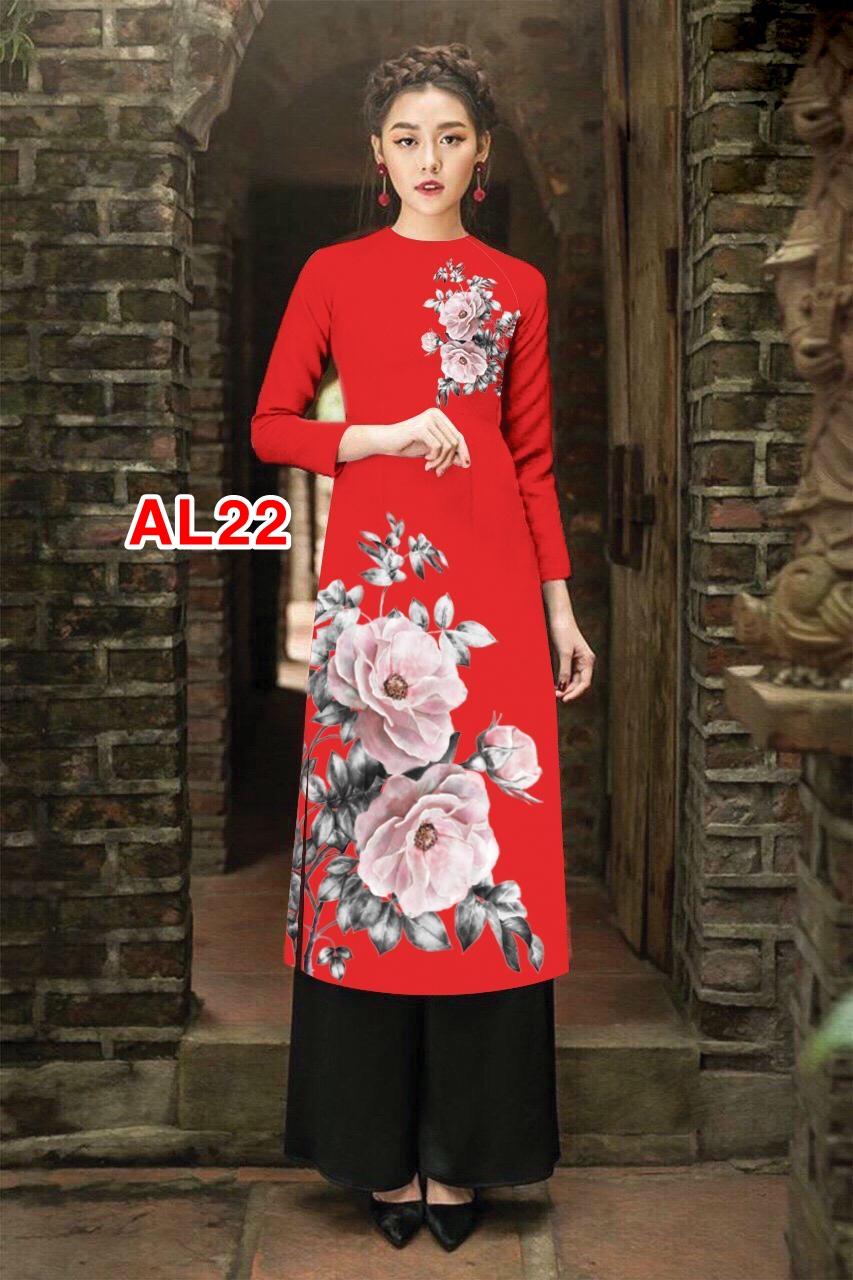 Set áo dài cách tân hoa hồng cao cấp AL22